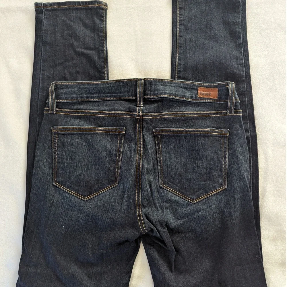 PAIGE Skyline Skinny Low Rise Dark Wash Denim Jeans Women's Size 28 Sleek Modern
